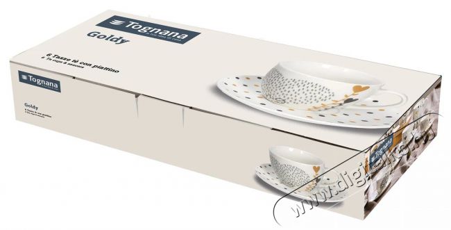 Tognana IRIS GOLDY teáscsészekészlet csészealjakkal, 6 db, 200 ml Konyhai termékek - Kávéfőző / kávéörlő / kiegészítő - Kávés pohár / csésze - 503838