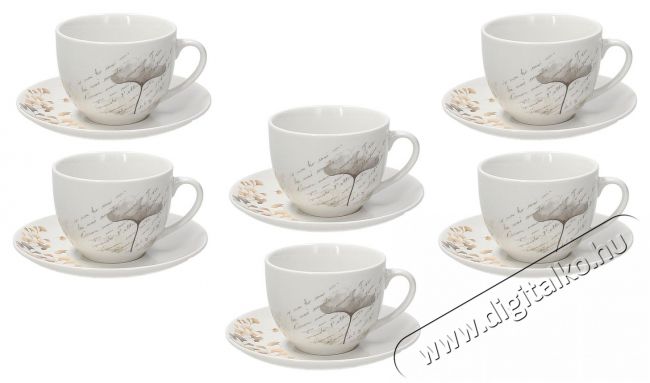 Tognana MADISON POESIA te&aacute;scs&eacute;szek&eacute;szlet cs&eacute;szealjjal, 6 db, 260 ml Konyhai term&eacute;kek - Konyhai eszk&ouml;z - K&eacute;szlet / szett - 528192