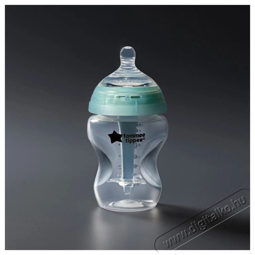 Tommee Tippee Anti-Colic &ouml;nsteriliz&aacute;l&oacute; etetőcumi + k&ouml;zepes foly&aacute;s&uacute; cumi, 0h&oacute;+, 260ml, 2 db Sz&eacute;ps&eacute;g&aacute;pol&aacute;s / Eg&eacute;szs&eacute;g - Baba mama term&eacute;k - Cumis&uuml;veg / cumi / etet&eacute;s kieg&eacute;sz&iacute;tő - 520142