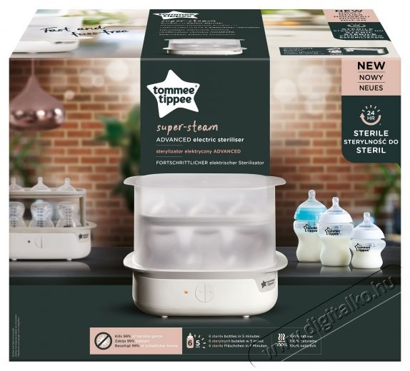 Tommee Tippee Advanced elektromos steriliz&aacute;l&oacute;, 6 palack sz&aacute;m&aacute;ra Sz&eacute;ps&eacute;g&aacute;pol&aacute;s / Eg&eacute;szs&eacute;g - Baba mama term&eacute;k - Steriliz&aacute;l&oacute; - 533895