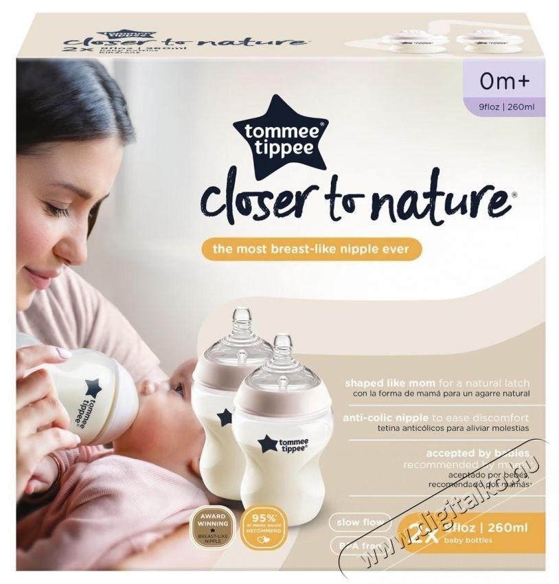 Tommee Tippee PP cumis&uuml;veg, 2 db, 260 ml Sz&eacute;ps&eacute;g&aacute;pol&aacute;s / Eg&eacute;szs&eacute;g - Baba mama term&eacute;k - Cumis&uuml;veg / cumi / etet&eacute;s kieg&eacute;sz&iacute;tő - 533885