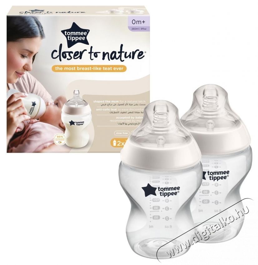 Tommee Tippee PP cumis&uuml;veg, 2 db, 260 ml Sz&eacute;ps&eacute;g&aacute;pol&aacute;s / Eg&eacute;szs&eacute;g - Baba mama term&eacute;k - Cumis&uuml;veg / cumi / etet&eacute;s kieg&eacute;sz&iacute;tő - 533885