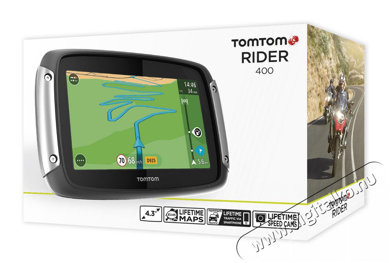 TomTom 1GE0.002.00 RIDER 400 4,3" motoros GPS navigáció Autóhifi / Autó felszerelés - GPS navigáció - GPS navigáció - 307950