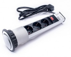 Too PPS-300-3S Ezüst asztalba süllyeszthető elosztó Háztartás / Otthon / Kültér - Világítás / elektromosság - Hálózati elosztó / hosszabbító / adapter - 387327