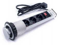 Too PPS-300-3S Ezüst asztalba süllyeszthető elosztó Háztartás / Otthon / Kültér - Világítás / elektromosság - Hálózati elosztó / hosszabbító / adapter - 387327