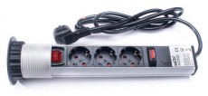 Too PPS-303-3S IP20, 3x 2P+F, áramtalanító kapcsolóval, ezüst, asztalba süllyeszthető elosztó Háztartás / Otthon / Kültér - Világítás / elektromosság - Hálózati elosztó / hosszabbító / adapter - 387328