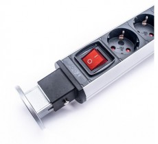 Too PPS-303-3S IP20, 3x 2P+F, áramtalanító kapcsolóval, ezüst, asztalba süllyeszthető elosztó Háztartás / Otthon / Kültér - Világítás / elektromosság - Hálózati elosztó / hosszabbító / adapter - 387328