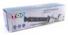 Too PPS-303-3S IP20, 3x 2P+F, áramtalanító kapcsolóval, ezüst, asztalba süllyeszthető elosztó Háztartás / Otthon / Kültér - Világítás / elektromosság - Hálózati elosztó / hosszabbító / adapter - 387328