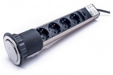 Too PPS-309-4BR IP20, 4x 2P+F, szálcsiszolt asztalba süllyeszthető elosztó Háztartás / Otthon / Kültér - Világítás / elektromosság - Hálózati elosztó / hosszabbító / adapter - 387329