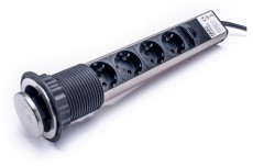Too PPS-309-4BR IP20, 4x 2P+F, szálcsiszolt asztalba süllyeszthető elosztó Háztartás / Otthon / Kültér - Világítás / elektromosság - Hálózati elosztó / hosszabbító / adapter - 387329