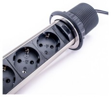 Too PPS-309-4BR IP20, 4x 2P+F, szálcsiszolt asztalba süllyeszthető elosztó Háztartás / Otthon / Kültér - Világítás / elektromosság - Hálózati elosztó / hosszabbító / adapter - 387329