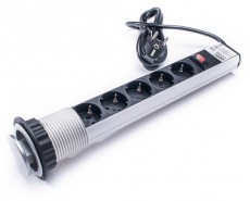 Too PPS-310-5S IP20, 5x 2P+F, ezüst asztalba süllyeszthető elosztó Háztartás / Otthon / Kültér - Világítás / elektromosság - Hálózati elosztó / hosszabbító / adapter - 387330
