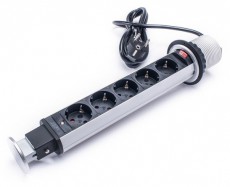 Too PPS-310-5S IP20, 5x 2P+F, ezüst asztalba süllyeszthető elosztó Háztartás / Otthon / Kültér - Világítás / elektromosság - Hálózati elosztó / hosszabbító / adapter - 387330