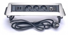 Too RPS-112-3S IP20,3x 2P+F,HDMI,RJ45,2x USB-A,színes csomagolás,asztalba süllyeszthető elosztó Iroda és számítástechnika - Notebook kiegészítő - USB hub / elosztó - 387452