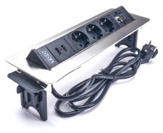 Too RPS-112-3S IP20,3x 2P+F,HDMI,RJ45,2x USB-A,színes csomagolás,asztalba süllyeszthető elosztó Iroda és számítástechnika - Notebook kiegészítő - USB hub / elosztó - 387452