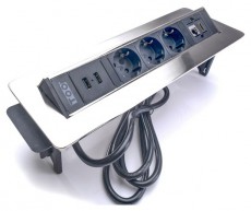 Too RPS-112-3S IP20,3x 2P+F,HDMI,RJ45,2x USB-A,színes csomagolás,asztalba süllyeszthető elosztó Iroda és számítástechnika - Notebook kiegészítő - USB hub / elosztó - 387452