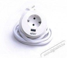 Too GPS-200-1W IP20, 1x 2P+F, USB-A, fehér asztalba süllyeszthető elosztó Háztartás / Otthon / Kültér - Világítás / elektromosság - Hálózati elosztó / hosszabbító / adapter - 386977