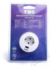 Too GPS-200-1W IP20, 1x 2P+F, USB-A, fehér asztalba süllyeszthető elosztó Háztartás / Otthon / Kültér - Világítás / elektromosság - Hálózati elosztó / hosszabbító / adapter - 386977