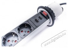Too PPS-304-3S IP20, 3x 2P+F, 2x USB-A, szálcsiszolt asztalba süllyeszthető elosztó Háztartás / Otthon / Kültér - Világítás / elektromosság - Hálózati elosztó / hosszabbító / adapter - 386972