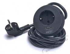 Too GPS-201-1B IP20, 1x 2P+F, USB-A, fekete asztalba süllyeszthető elosztó Iroda és számítástechnika - Egyéb számítástechnikai termék - 387915