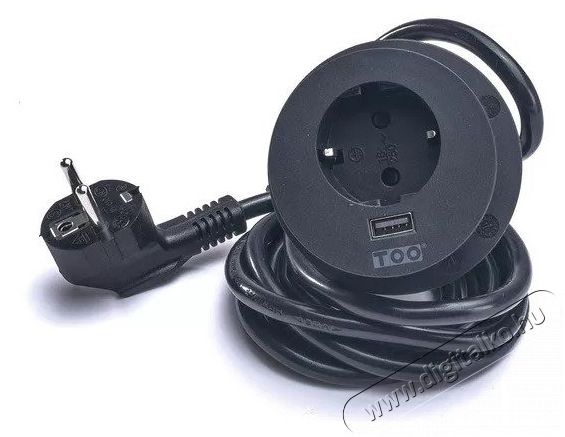 Too GPS-201-1B IP20, 1x 2P+F, USB-A, fekete asztalba süllyeszthető elosztó Iroda és számítástechnika - Egyéb számítástechnikai termék - 387915