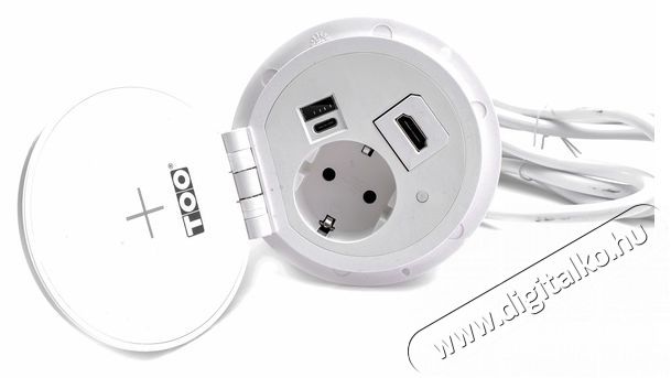 Too PPS-102-1W IP20,1x 2P+F,USB-A,Type-C,QI-töltés,HDMI, asztalba süllyeszthető elosztó - fehér Háztartás / Otthon / Kültér - Világítás / elektromosság - Hálózati elosztó / hosszabbító / adapter - 387913