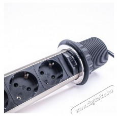 Too PPS-301-3C IP20, 3x 2P+F, króm asztalba süllyeszthető elosztó Háztartás / Otthon / Kültér - Világítás / elektromosság - Hálózati elosztó / hosszabbító / adapter - 387966