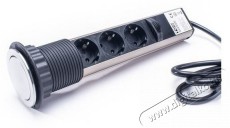 Too PPS-301-3C IP20, 3x 2P+F, króm asztalba süllyeszthető elosztó Háztartás / Otthon / Kültér - Világítás / elektromosság - Hálózati elosztó / hosszabbító / adapter - 387966
