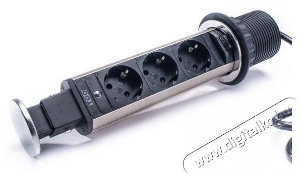 Too PPS-301-3C IP20, 3x 2P+F, króm asztalba süllyeszthető elosztó Háztartás / Otthon / Kültér - Világítás / elektromosság - Hálózati elosztó / hosszabbító / adapter - 387966