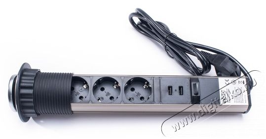 Too PPS-305-3C IP20, 3x 2P+F, 2x USB-A, króm asztalba süllyeszthető elosztó Iroda és számítástechnika - Egyéb számítástechnikai termék - 387832