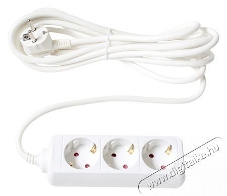 Too PSW-350 3 aljzat 5 m&eacute;ter 3x1.5mm2 eloszt&oacute; - feh&eacute;r Tv kieg&eacute;sz&iacute;tők - K&aacute;bel / csatlakoz&oacute; - Csatlakoz&oacute; / eloszt&oacute; / &aacute;talak&iacute;t&oacute; - 404303