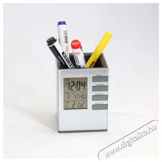 Too PHC-100-S ezüst digitális óra írószertartóval Háztartás / Otthon / Kültér - Óra - Egyéb óra - 492378