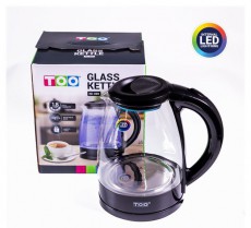 Too KE-800 1,8L-es fekete üveg vízforraló Konyhai termékek - Vízforraló / teafőző - 502151