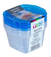 Too KT-076 3db-os 280ml-es négyzet alakú ételtároló doboz szett Konyhai termékek - Edény - Ételtároló - 508844