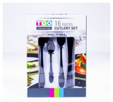 Too KT-402 B Spark 16 db-os fekete evőeszköz készlet Konyhai termékek - Étkészlet - Evőeszköz készlet - 508737