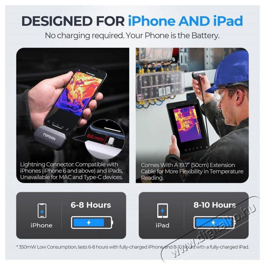 TOPDON TCView TC002 hőkamera F&eacute;nyk&eacute;pezőg&eacute;p / kamera - Megfigyelő / IP kamera - 529099