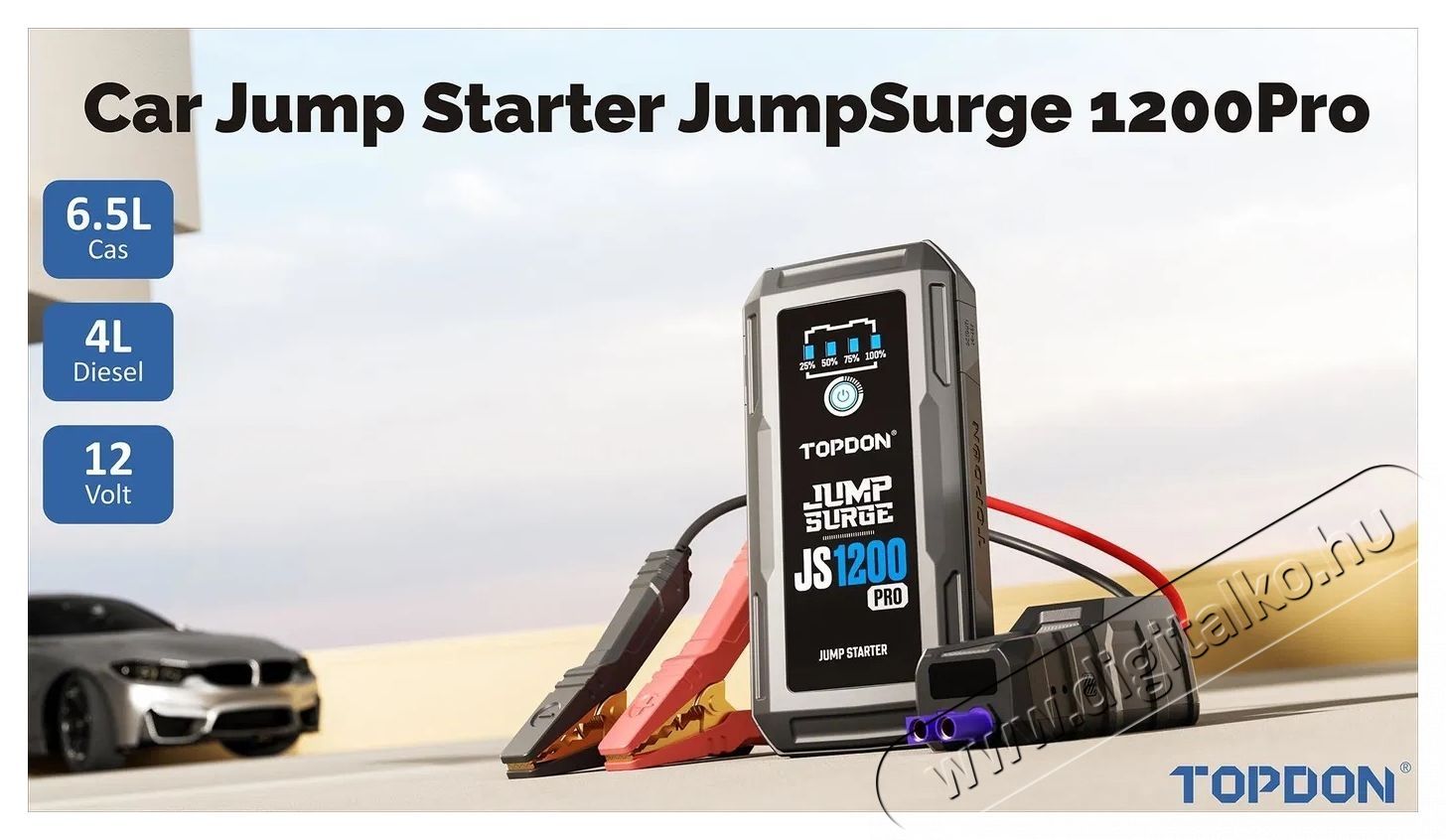 TOPDON Car Jump Starter JumpSurge 1200 PRO ind&iacute;t&aacute;sr&aacute;seg&iacute;tő-powerbank Aut&oacute;hifi / Aut&oacute; felszerel&eacute;s - Aut&oacute;s / aut&oacute;hifi kieg&eacute;sz&iacute;tő - Aut&oacute; akkumul&aacute;tor t&ouml;ltő - 532350