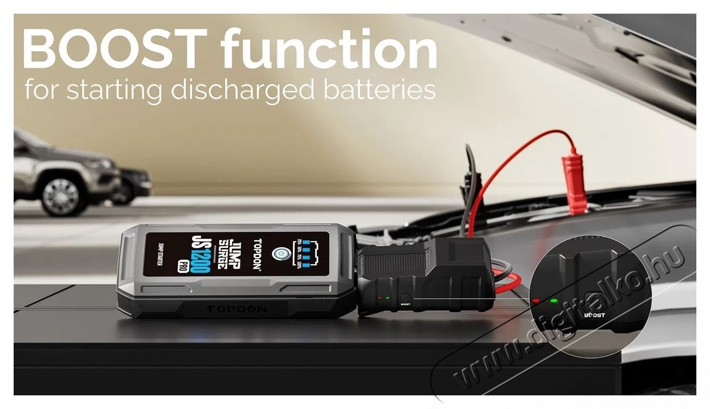 TOPDON Car Jump Starter JumpSurge 1200 PRO ind&iacute;t&aacute;sr&aacute;seg&iacute;tő-powerbank Aut&oacute;hifi / Aut&oacute; felszerel&eacute;s - Aut&oacute;s / aut&oacute;hifi kieg&eacute;sz&iacute;tő - Aut&oacute; akkumul&aacute;tor t&ouml;ltő - 532350