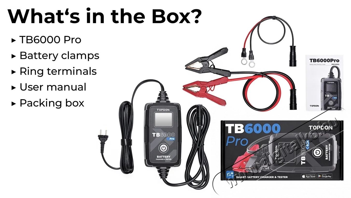 TOPDON TB6000Pro aut&oacute; akkuml&aacute;tor t&ouml;ltő Aut&oacute;hifi / Aut&oacute; felszerel&eacute;s - Aut&oacute;s / aut&oacute;hifi kieg&eacute;sz&iacute;tő - Aut&oacute; akkumul&aacute;tor t&ouml;ltő - 532349