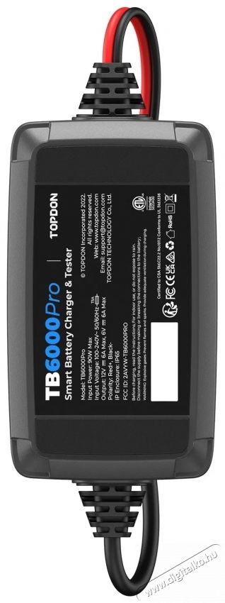 TOPDON TB6000Pro aut&oacute; akkuml&aacute;tor t&ouml;ltő Aut&oacute;hifi / Aut&oacute; felszerel&eacute;s - Aut&oacute;s / aut&oacute;hifi kieg&eacute;sz&iacute;tő - Aut&oacute; akkumul&aacute;tor t&ouml;ltő - 532349