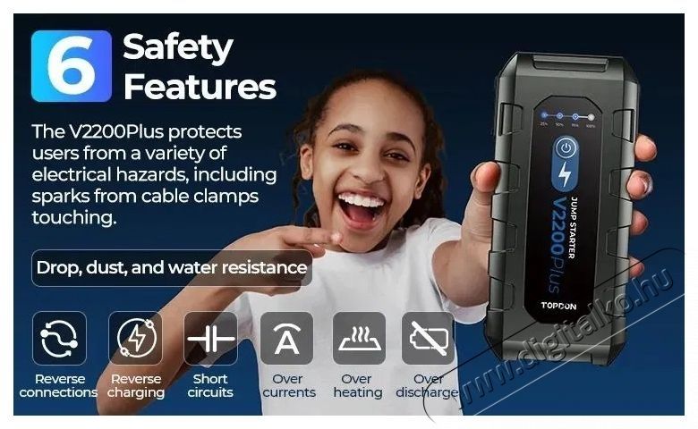 TOPDON V2200Plus ind&iacute;t&aacute;sr&aacute;seg&iacute;tő - aut&oacute;ind&iacute;t&oacute; &eacute;s akkumul&aacute;tor tesztelő Aut&oacute;hifi / Aut&oacute; felszerel&eacute;s - Aut&oacute;s / aut&oacute;hifi kieg&eacute;sz&iacute;tő - Aut&oacute; akkumul&aacute;tor t&ouml;ltő - 532347