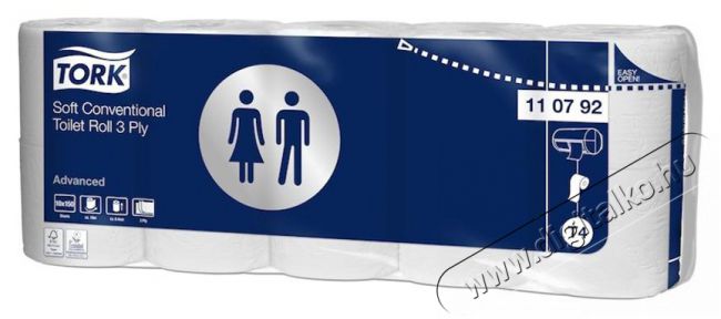 TORK 110792 Premium 10 kistekercses 3 rétegű fehér WC papír Háztartás / Otthon / Kültér - Fürdőszoba / wc - Kiegészítő - 387811