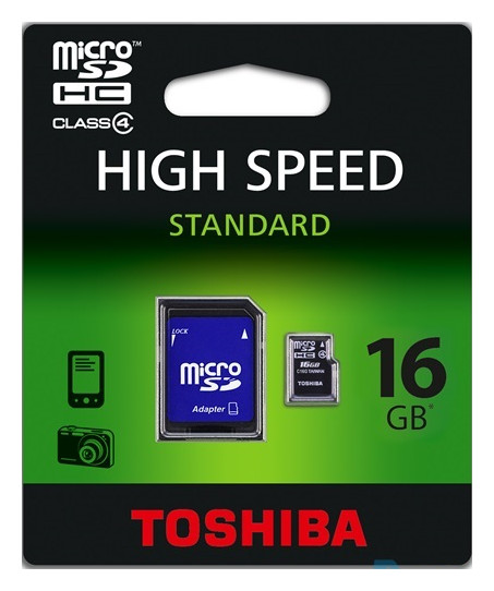 Toshiba MTMS16GA micro (SDHC Class 4) 16GB memóriakártya adapterrel Memória kártya / Pendrive - MicroSD / MicroSDHC kártya - 313147