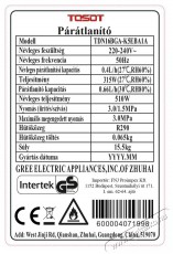 Tosot TDN16BGB-K5EBA1A WIFI Párátlanító készülék Szépségápolás / Egészség - Légtisztító / párásító / párátlanító - Páramentesítő - 493199
