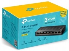 TP-LINK LS1008G 8port 10/100/1000Mbps LAN nem menedzselhető asztali Switch Iroda és számítástechnika - Hálózat - Switch - 368515