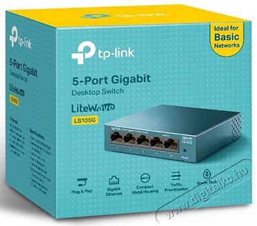 TP-LINK LS105G 5port 10/100/1000Mbps LAN nem menedzselhető asztali Switch Iroda és számítástechnika - Hálózat - Switch