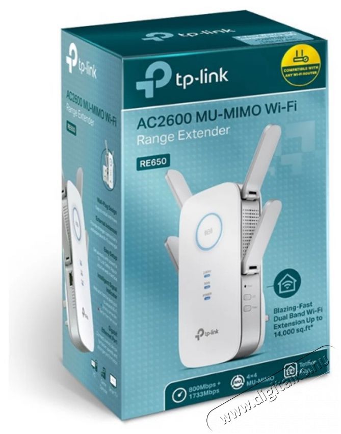 TP-LINK RE650 AC2600 Dual-Band MU-MIMO Vezeték nélküli Range Extender Iroda és számítástechnika - Hálózat - Lefedettségnövelő / jeltovábbító - 379941