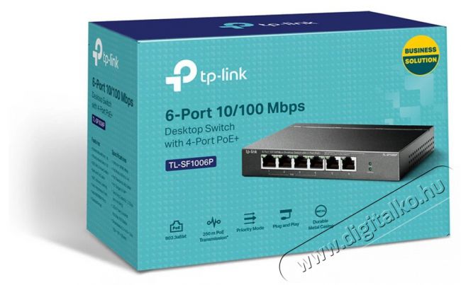 TP-LINK TL-SF1006P 6x10/100Mbps FE LAN port 4xPoE+ nem menedzselhető asztali switch Iroda és számítástechnika - Hálózat - Switch - 379944
