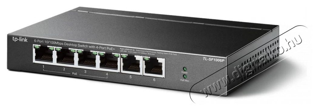 TP-LINK TL-SF1006P 6x10/100Mbps FE LAN port 4xPoE+ nem menedzselhető asztali switch Iroda és számítástechnika - Hálózat - Switch - 379944