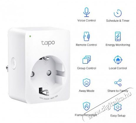 TP-LINK TAPO P110 Okoskonnektor fogyasztásmérővel Háztartás / Otthon / Kültér - Világítás / elektromosság - Hálózati elosztó / hosszabbító / adapter - 392927